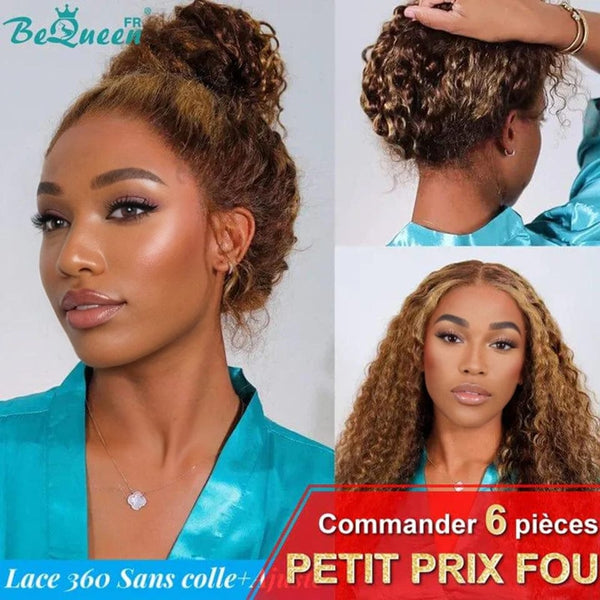 BeQueen "Eva" Long 360 Lace Curly Wave Wig with Invisible Adjustment Band Ready to Wear Glueless+ Pre-bleached CRAZY Low Price