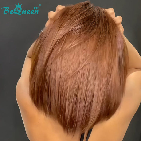 BeQueen „Helene“ Bob-Braunhaarperücke mit Spitzenfront 13*4 ohne Kleber, günstiger Preis als verrückt. 