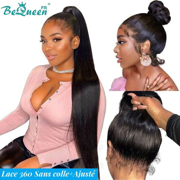 BeQueen "Mina" Perruque Longue Lace 360Lisse avec Bande de Réglage Invisible Prêt à porter Sans Colle+ Pré-blanchiment Petit Prix FOU