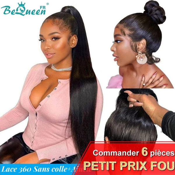 BeQueen "Mina" Perruque Longue Lace 360Lisse avec Bande de Réglage Invisible Prêt à porter Sans Colle+ Pré-blanchiment Petit Prix FOU