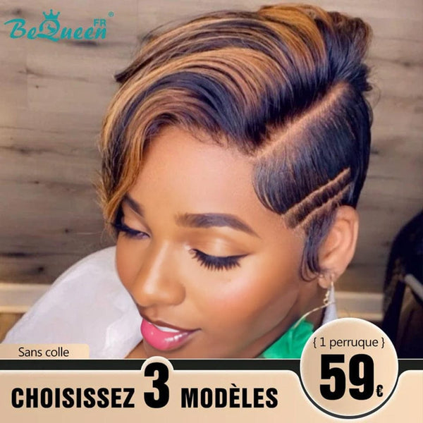BeQueen €179 = 3 “Arlene” wigs Glueless Pixie Wig